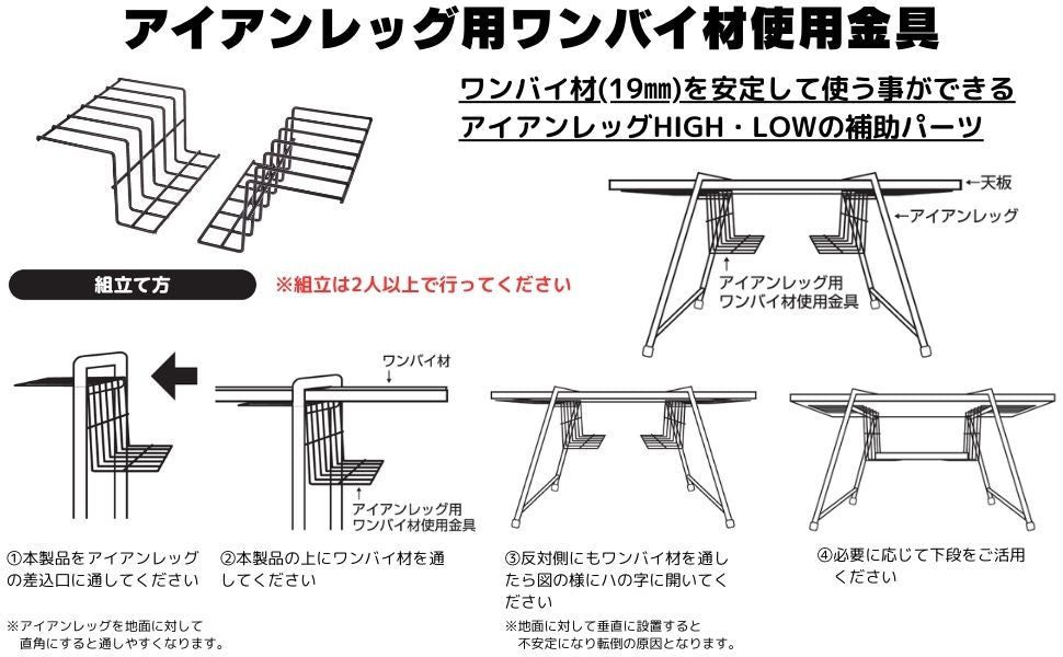 アイアンレッグ用ワンバイ材使用金具 – 株式会社尾上製作所